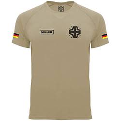 Personalisiertes Technical Funktions Herren Bundeswehr Army T-Shirt L54 (XL, Dark Sand) von loco