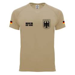 Personalisiertes Technical Funktions Herren Bundeswehr Army T-Shirt L55 (S, Dark Sand) von loco