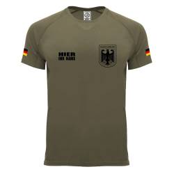Personalisiertes Technical Funktions Herren Bundeswehr Army T-Shirt L55 (XXL, Army Green) von loco