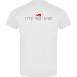 Rettungsdienst Herren Men's T-Shirt Licht-reflektierende Folie Aufdruck L24 Weiß White (M) von loco