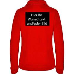 loco Personalisierte Damen Fleece Jacke Jacket Pullover Full Zip mit Ihr Wunschtext und/oder Bild L34W (rot, L) von loco