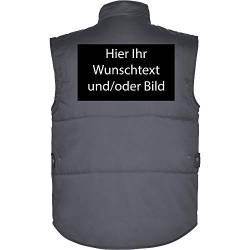 loco Personalisierte Herren Arbeitsweste mit Ihr Wunschtext und/oder Bild L35 (Grau, XXXL) von loco