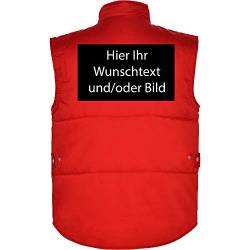 loco Personalisierte Herren Arbeitsweste mit Ihr Wunschtext und/oder Bild L35 (Rot, XXL) von loco