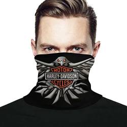 Harley Davidson Multifunktionstuch Kopfbedeckung Bandana Waschbar Gesichtsbedeckungen Halstuch Kopftuch Radfahren Motorrad Sturmhaube Gesichtsbedeckung Neck Gaiter Stirnband Tube Schlauchschal für UV von longdai