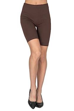 looksy Damen Kurze Leggings Baumwolle Radlerhose Knielang Sommer Fahrradshorts Yoga Sport, Braun, Gr. 3XL von looksy