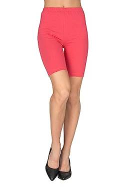 looksy Damen Kurze Leggings Baumwolle Radlerhose Knielang Sommer Fahrradshorts Yoga Sport, Korallenrosa, Gr. XL von looksy