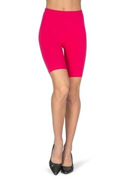 looksy Damen Kurze Leggings Baumwolle Radlerhose Knielang Sommer Fahrradshorts Yoga Sport, Magenta, Gr. M von looksy