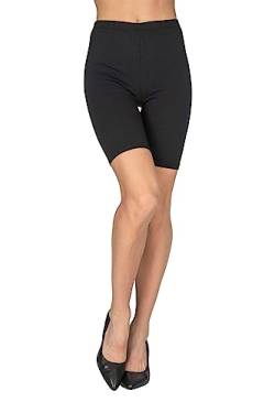 looksy Damen Kurze Leggings Baumwolle Radlerhose Knielang Sommer Fahrradshorts Yoga Sport, Schwarz, Gr. S von looksy