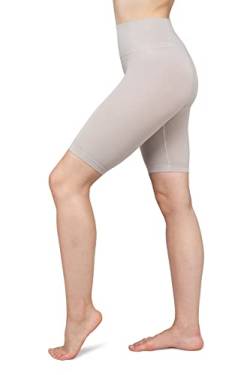 looksy Damen-Radhose, nahtlos, dehnbar, knielange Leggings, breiter Gürtel, hohe Taille, Sport-Workout, Natural Size L/XL von looksy