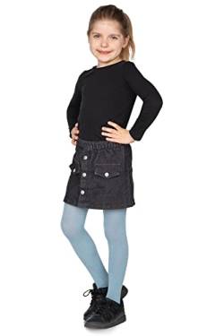 looksy Warme undurchsichtige Strumpfhose für Mädchen leichtfüßige Schlichte Dickes Schuluniform-Tanzkleid-Zubehör, Jeans 5/6 Jahre (110/116 cm) von looksy