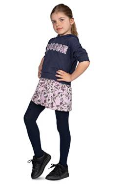 looksy Warme undurchsichtige Strumpfhose für Mädchen leichtfüßige schlichte dickes Schuluniform-Tanzkleid-Zubehör, Blu Notte 7/8 Jahre (122/1128 cm) von looksy