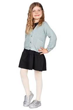 looksy Warme undurchsichtige Strumpfhose für Mädchen leichtfüßige schlichte dickes Schuluniform-Tanzkleid-Zubehör, Ecru 11/12 Jahre (146/152 cm) von looksy