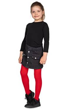 looksy Warme undurchsichtige Strumpfhose für Mädchen leichtfüßige schlichte dickes Schuluniform-Tanzkleid-Zubehör, Rosso 11/12 Jahre (146/152 cm) von looksy