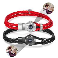 lorajewel 2 Stücke Personalisiert Armbänder mit Foto Projektion für Damen Herren Magnetisch Herz Freundschaftsarmband Partnerarmband für Valentinstag Ehemann Ehefrau Freund Freundin… von lorajewel