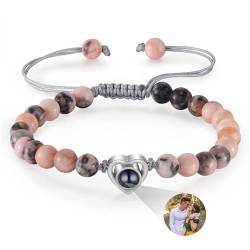 lorajewel Foto Armband Tigerauge Perlen Armbänder Personalisierte Armbänder mit Bild Innen Projektion Armband für Herren Damen Freundschaftsarmbänder Personalisierte Geschenke von lorajewel