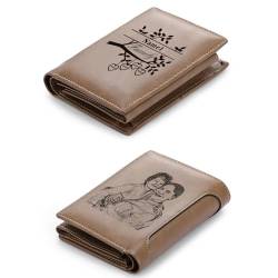 lorajewel Foto-Geldbörse Personalisierte Brieftasche mit Namen Ledergeldbörsen für Herren und Damen Familienbaum-Logo Geschenk für Weihnachten Neujahr Muttertag Vatertag von lorajewel