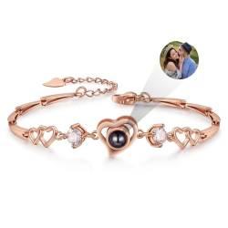 lorajewel Personalisiert Armbänder mit Foto Projektion für Damen Herren Benutzerdefinierte Freundschaftsarmband Partnerarmband für Valentinstag Ehemann Ehefrau Freund Freundin… (#8) von lorajewel