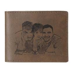 lorajewel Personalisierte Geldbörse Herren Leder Brieftasche Gravierte Foto Vatertagsgeschenk Personalisiert (C) von lorajewel