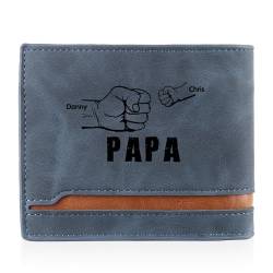 lorajewel Vatertagsgeschenk für Papa Geldbörse Herren Personalisiertes Leder Geldbörsen mit Name Foto Brieftasche Portmonee Geschenk für Männer von lorajewel