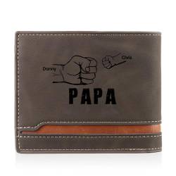 lorajewel Vatertagsgeschenk für Papa Geldbörse Herren Personalisiertes Leder Geldbörsen mit Name Foto Brieftasche Portmonee Geschenk für Männer von lorajewel