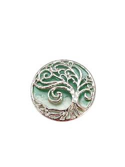 Brosche Magnetbrosche Schal Bekleidung Poncho Textilschmuck Lebensbaum Silber - Grün von lordies