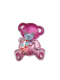 Brosche Magnetbrosche Schal Bekleidung Poncho Textilschmuck Teddy Bär Pink von lordies
