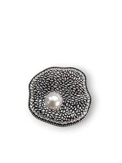 Brosche Magnetbrosche Schal Clip Bekleidung Poncho Taschen Stiefel Perle Strass Silber - Grau von lordies