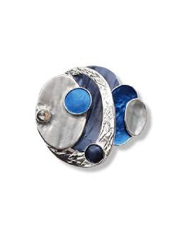 Brosche Magnetbrosche Schal Clip Bekleidung Poncho Taschen Stiefel Silber Blau von lordies