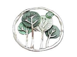 Brosche Magnetbrosche Schal Clip Bekleidung Poncho Taschen Stiefel Textilschmuck Lebensbaum Baum Blatt Silber - Grün von lordies