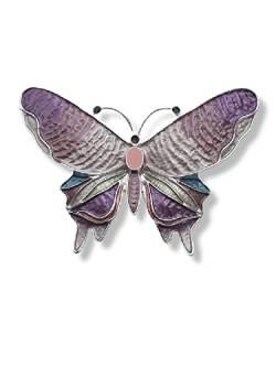 Brosche Magnetbrosche Schal Clip Bekleidung Poncho Taschen Stiefel Textilschmuck Schmetterling Lila von lordies