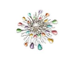 Brosche Magnetbrosche Schal Clip Bekleidung Poncho Taschen Stifel Textilschmuck Blume Multicolor Perle von lordies