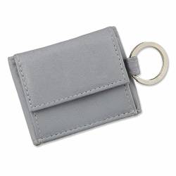 Mini Geldbörse/Schlüsselanhänger aus echtem Leder 8,5 cm x 6,5 cm x 1,5 cm Grau von lordies
