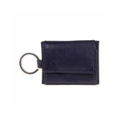 Mini Geldbörse/Schlüsselanhänger aus echtem Leder 8,5 cm x 6,5 cm x 1,5 cm Schwarz von lordies