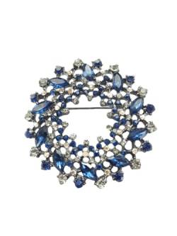 lordies Brosche Anstecknadel Pin Kranz Strass Silber - Blau von lordies