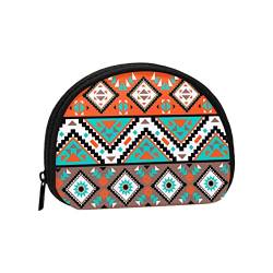 Buntes Navajo-Muster Azteken, Portemonnaie Shell Make-up-Tasche Damen Aufbewahrungstasche Kleine Münzbörse Shell-Wechseltasche von losolese