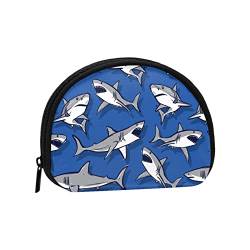 Cartoon Shark, Brieftasche Shell Make-up Tasche Frauen Aufbewahrungstasche Kleine Geldbörse Shell Wechseltasche von losolese