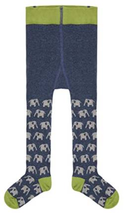 Meyco Loud + Proud Unisex Kinder Gestrickt, Gots Zertifiziert Strumpfhose, Ultramarine/Elephants, 122-128 EU von loud + proud