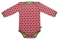 loud + proud Baby Jungen Langarm aus Bio Baumwolle, GOTS Zertifiziert Body, Pink (Rosenrot), 86-92 EU von loud + proud
