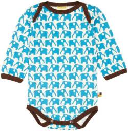 loud + proud Unisex - Baby Body, Tierdruck 202, Gr. 74/80, Türkis (Aqua) von loud + proud