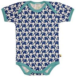 loud + proud Unisex Baby Body Kurzarm Mit Elefanten Print, GOTS Zertifiziert T-Shirt, Ultramarine, 50-56 EU von loud + proud