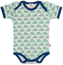 loud + proud Unisex Baby Body Kurzarm Mit Print Schnecke, GOTS Zertifiziert T-Shirt, Oregano, 50-56 EU von loud + proud