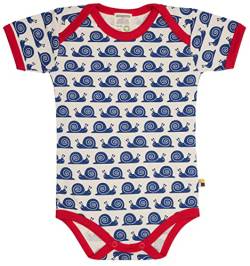 loud + proud Unisex Baby Body Kurzarm Mit Print Schnecke, GOTS Zertifiziert T-Shirt, Ultramarine, 62-68 EU von loud + proud