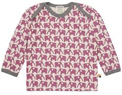 loud + proud Unisex Baby Langarm mit Elefanten Print, Gots Zertifiziert T Shirt, Grape, 86-92 EU von loud + proud