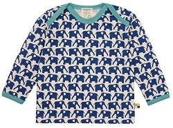 loud + proud Unisex Baby Langarm mit Elefanten Print, Gots Zertifiziert T Shirt, Ultramarine, 74-80 EU von loud + proud