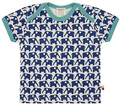 loud + proud Unisex Baby T-shirt mit Elefanten Print, Gots Zertifiziert T Shirt, Ultramarine, 86-92 EU von loud + proud