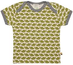 loud + proud Unisex Baby T-shirt mit Print Wal, Gots Zertifiziert T Shirt, Moos, 74-80 EU von loud + proud