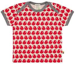 loud + proud Unisex Baby T-shirt mit Vogel Print, Gots Zertifiziert T Shirt, Tomato, 62-68 EU von loud + proud