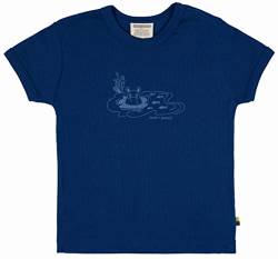 loud + proud Unisex Kinder Derby Rib mit Druck, GOTS Zertifiziert T-Shirt, Ultramarin, 62/68 von loud + proud
