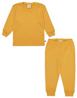 loud + proud Unisex Kinder Feinripp, Bio Baumwolle Und GOTS Zertifiziert Schlafanzug, Curcuma, 110-116 EU von loud + proud