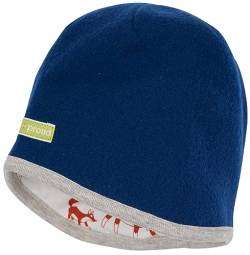 loud + proud Unisex Kinder Lt2 Wollfleece, GOTS Zertifiziert Beanie-Mütze, Ultramarine, 45-48 EU von loud + proud